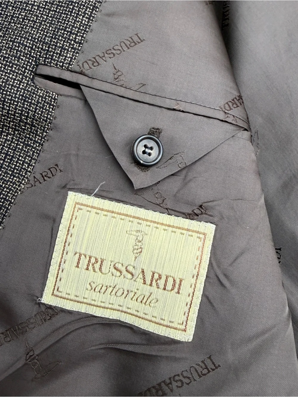 Trussardi Sartoriale Men’s 54R Super 100 Wool Blazer Made in Italy Brown